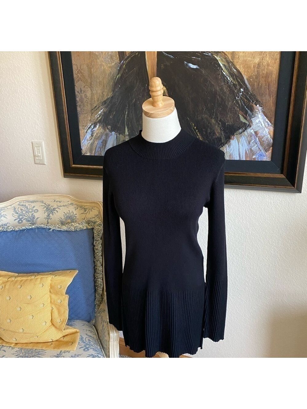 NWT Masai Black Ribbed Turtleneck Sweater Size M